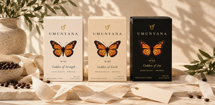 Umunyana gift boxes and cartons arranged for giving