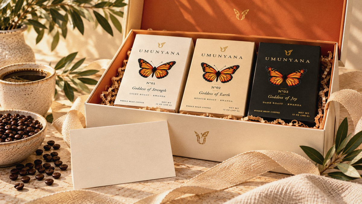 The Harvest Collection open, three cartons inside the orange-lined gift box